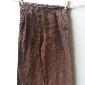 Cotton Gauze Cropped Pants